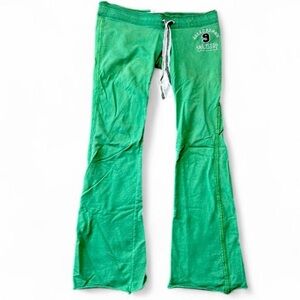 Abercrombie & Fitch Women's Green Low Rise Flared Sweatpants
